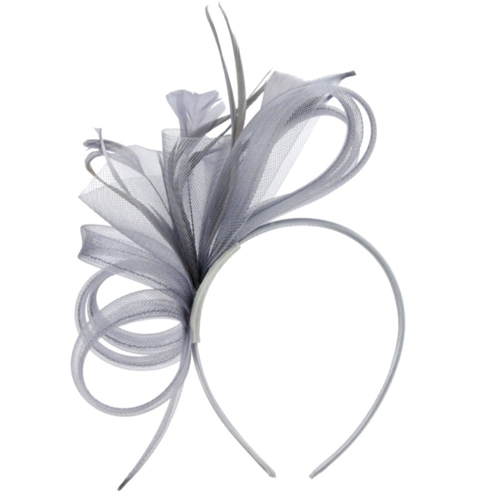 Gorgeous White Fascinator Side Loop Feathers Kentucky Derby Wedding Tea Brunch